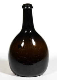 FREE-BLOWN CHESTNUT-FORM UTILITY BOTTLE / FLASK