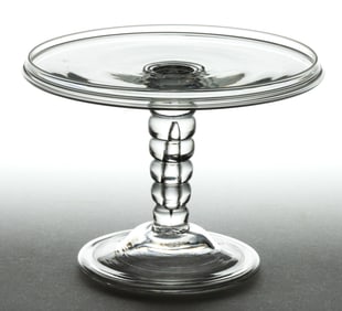 ENGLISH FREE-BLOWN BOBBIN-STEM DIMINUTIVE SALVER