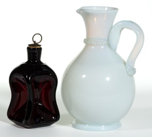 ASSORTED EUROPEAN GLASS ARTICLES, LOT OF TWO