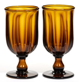 PILLAR-MOLDED PAIR OF APOTHECARY JARS