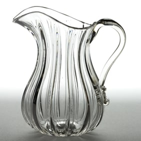 PILLAR-MOLDED GLASS PITCHER