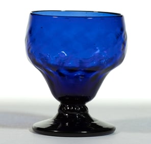 PATTERN-MOLDED DIAMOND-QUILT GLASS OPEN SALT