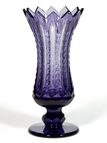 BLOWN AND CUT NOTCH VASE