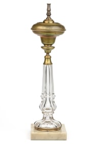 CORNELIUS & CO. BRASS AND CUT GLASS SOLAR STAND LAMP