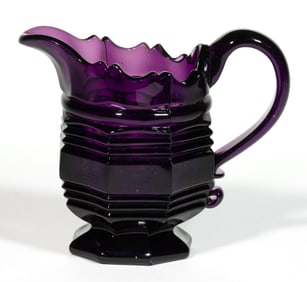 PRESSED OCTAGONAL GLASS CREAMER