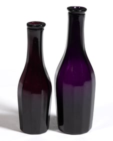 BLOWN-MOLDED PANELED COMMERCIAL COLOGNE BOTTLES, LOT OF TWO