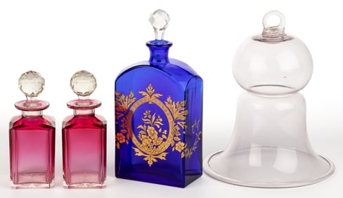 ASSORTED GLASS COLOGNE BOTTLES, LOT OF THREE