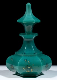 PRESSED PANELED GLASS PERFUME / COLOGNE BOTTLE