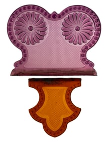 AMERICAN PRESSED ARCHITECTURAL GLASS ROOF CRESTINGS, LOT OF TWO