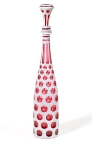 CUT DOUBLE OVERLAY PUNTY DECANTER