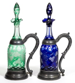 ROSWELL GLEASON & SONS (DORCHESTER, MASSACHUSETTS) DECANTERS, LOT OF TWO