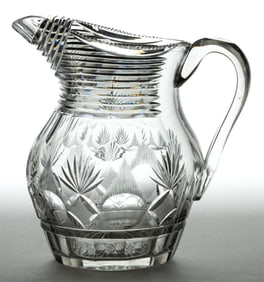 CUT STRAWBERRY DIAMONDS, RONDELS, AND FANS JUG / PITCHER