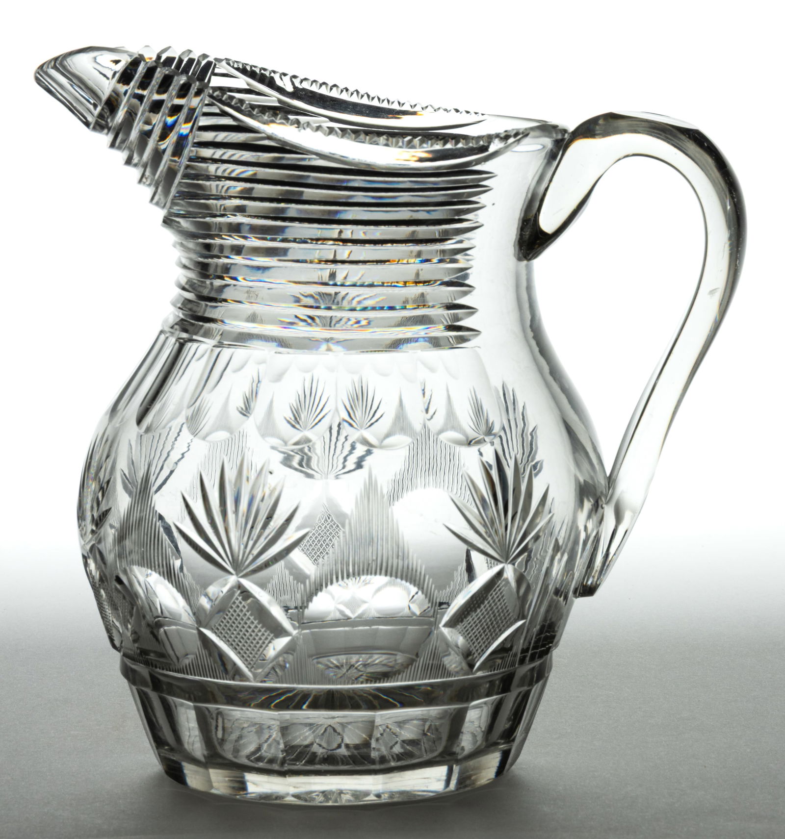 CUT STRAWBERRY DIAMONDS, RONDELS, AND FANS JUG / PITCHER (1 of 1)