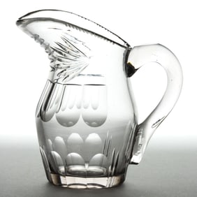 EARLY CUT FLUTE GLASS JUG / PITCHER