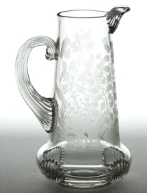 ENGRAVED "WOODLAND DELIGHT" CLAW-HANDLE JUG