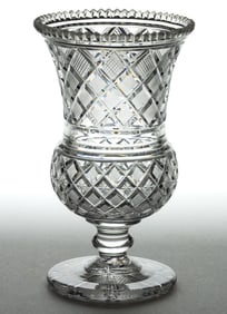 CUT STRAWBERRY DIAMONDS CELERY GLASS / VASE