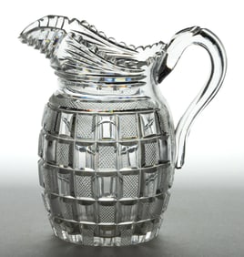 EARLY CUT CHECKERED BLOCK DIAMONDS WATER PITCHER