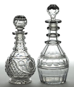 ASSORTED EARLY CUT GLASS DECANTERS, LOT OF TWO