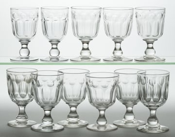 CUT GLASS GOBLETS, LOT OF 11