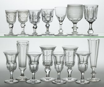 ASSORTED CUT GLASS DRINKING ARTICLES, LOT OF 15