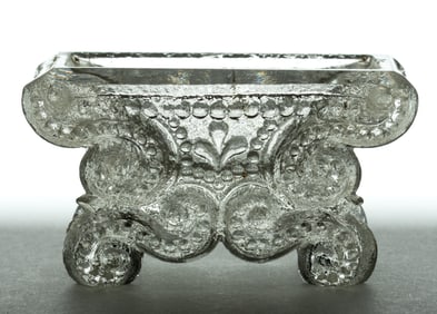 BS-4 VARIANT BEADED SCROLL AND PALMETTE PRESSED OPEN SALT