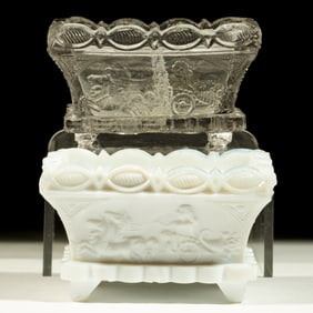 CT CHARIOT PRESSED OPEN SALTS, LOT OF TWO