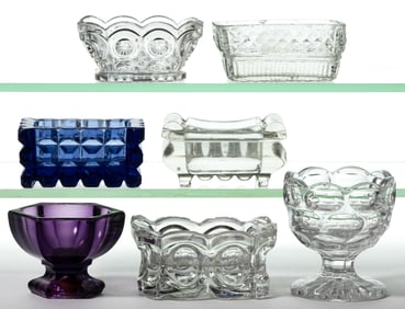 ASSORTED EARLY OPEN SALTS, LOT OF SEVEN