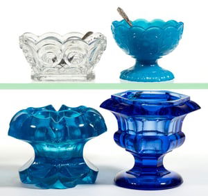 ASSORTED EARLY PRESSED OPEN SALTS, LOT OF FOUR