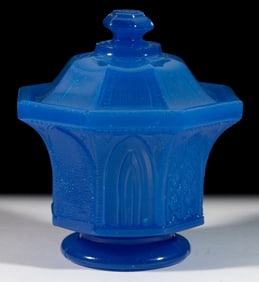 PRESSED LACY GOTHIC ARCH SUGAR BOWL AND COVER