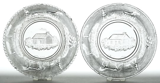 PRESSED LACY INDUSTRY BOWLS / NAPPIES, LOT OF TWO