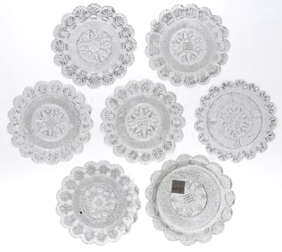 LEE/ROSE NO. 32, 33, 37, 38, 41, 43, AND 44 CUP PLATES, LOT OF SEVEN