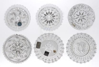 LEE/ROSE NO. 122, 123, 127, 128, 130, AND 133 CUP PLATES, LOT OF SIX