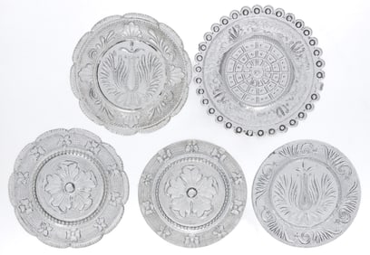 LEE/ROSE NO. 156, 157-A, 157-B, 158-A, AND 159-B CUP PLATES, LOT OF FIVE