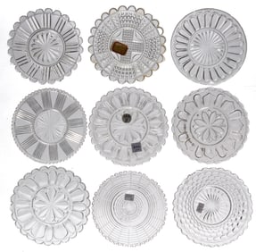 LEE/ROSE NO. 351, 352, 353, 354, 357, 358, 359-V-1, 360, AND 363 CUP PLATES, LOT OF NINE