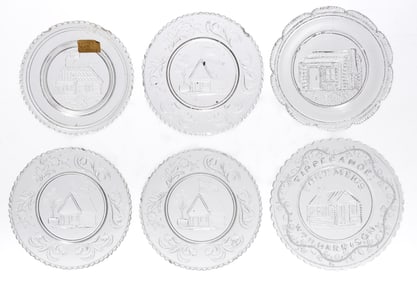 LEE/ROSE NO. 590, 593, 595 (THREE), AND 596 CUP PLATES, LOT OF SIX