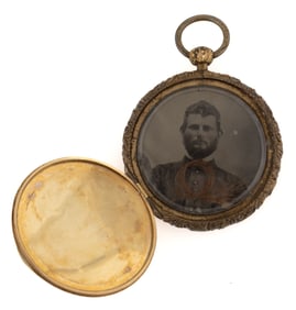 CIVIL WAR CONFEDERATE OFFICERS RANDOLPH FAMILY TINTYPES IN LOCKET