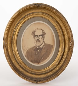 ROBERT NELSON III (VIRGINIA, ACTIVE 19TH CENTURY) FOLK ART PORTRAIT OF ROBERT E. LEE
