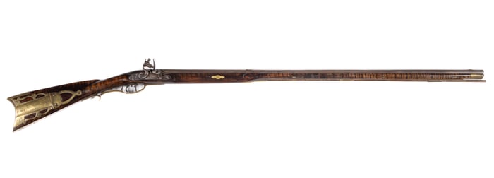 LAUCK FAMILY, WINCHESTER, SHENANDOAH VALLEY OF VIRGINIA KENTUCKY-STYLE FLINTLOCK LONG RIFLE