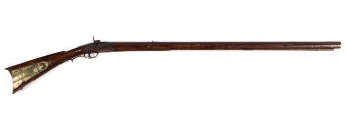 JACOB METZER, FREDERICK, MARYLAND ATTRIBUTED KENTUCKY-STYLE PERCUSSION LONG RIFLE