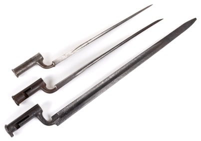 ANTIQUE SOCKET BAYONETS, LOT OF THREE