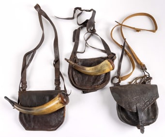 AMERICAN FRONTIER LEATHER HUNTING BAGS, LOT OF THREE