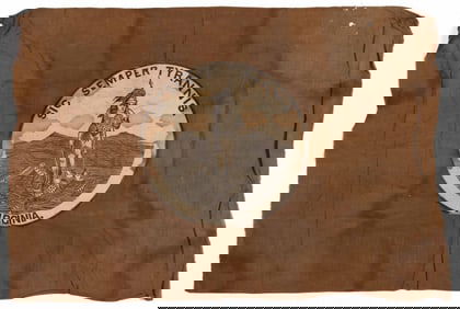 VIRGINIA CIVIL WAR-PERIOD PRINTED STATE SEAL FLAG BANNER