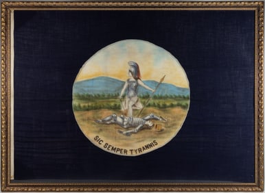 LARGE HAND-PAINTED VIRGINIA STATE FLAG