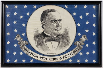 WILLIAM MCKINLEY PRESIDENTIAL CAMPAIGN PORTRAIT FLAG BANNER