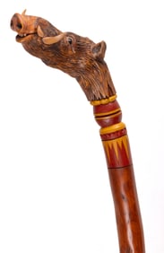 JOHN L. HEATWOLE (VIRGINIA, 1948-2006) SHENANDOAH VALLEY OF VIRGINIA, FOLK ART CARVED STAFF /
