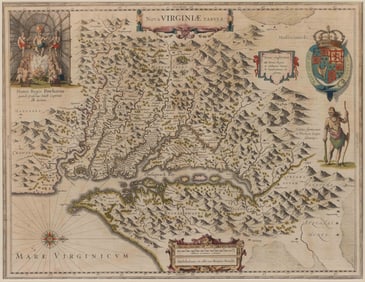 HENRICUS HONDIUS (DUTCH, 1597-1651) MAP OF VIRGINIA