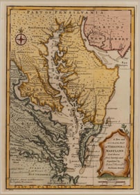 EMANUEL BOWEN (BRITISH, ACTIVE 1720-1760) MAP OF VIRGINIA, MARYLAND, AND THE CHESAPEAKE BAY