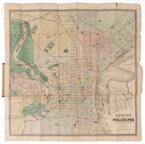 1859 PHILADELPHIA, PENNSYLVANIA POCKET MAP