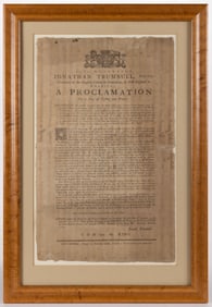 COLONIAL AMERICAN JONATHAN TRUMBULL POLITICAL BROADSIDE