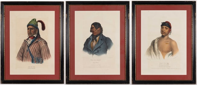 MCKENNEY AND HALL NATIVE AMERICAN PORTRAIT PRINTS, LOT OF THREE